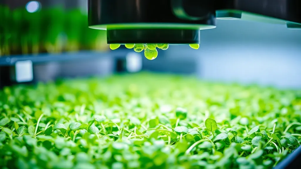 Microgreens being examined under a professional light in a l